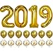 2019 Balloons Gold Confetti Balloon - Graduation Party Supplies 2019 | Graduation Decorations Gold | Large 2019 Balloons with 7 Gold Confetti Balloons and 7 Gold Latex Balloons | Graduation Balloons