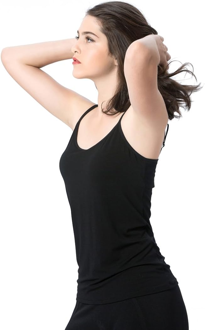 Ibeauti Womens Camisoles Tops with Built in Padded Bra Basic Breathable Tank Top: Clothing