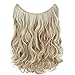 EMERLY Secret Halo Hair Extensions 20inch One Piece Highlight Invisible Crown Headband Hairpieces Hidden Elastic Miracle Fish Wire Synthetic Wavy Ombre Hair Extensions