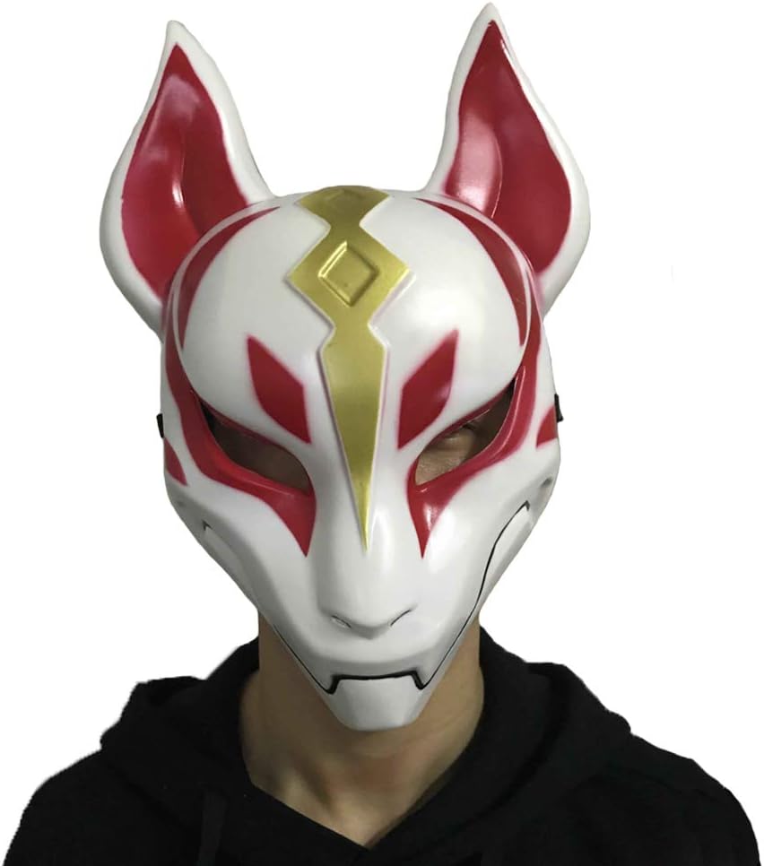 Xmecos Game Fox Drift Mask ABS Masks Helmet Halloween Party Props White