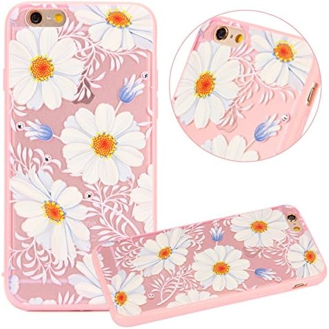 iPhone 6S Plus Case,iPhone 6 Plus Case,UZZO Colorful Flower Butterfly Plum Blossom Crystal Diamond Bling Hybrid Hard PC + Clear Soft TPU Silicone Bumper Case Cover for iPhone 6/6S Plus 5.5 (Flower #8)