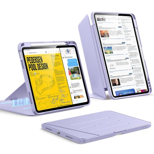 ESR iPad Air 11 Zoll Hülle M4/M3/M2 (2026/2025/2024), 4./5./6./7./8.Generation (2020/2022), Vertikale Stand mit Mehreren Standwinkeln, Ultrastabil mit