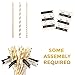 Bachelorette Straws- Gold Paper Straws with Banners