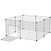 Rackaphile Small Dog Playpen Indoor, Small Animal Pet Playpen with Door DIY Metal Wire Portable Pet Fence Cage Kennel Crate for Cats, Puppy, Rabbit, Ferret, Guinea Pig, Bunny (8 Panels)