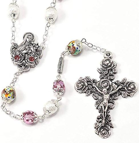 Ghirelli Saint Thérèse of Lisieux Rosary in Antique Silver 11646