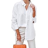 BONITEE Long Sleeve Button Down Shirts for Women 2026 Spring Fall Casual Loose Business Work Blouses Oversized Button Up Tops