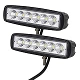 Willpower 2Pcs 6'' inch 18W Spot LED Work Light Lamp off Road High Power ATV Jeep 4x4 Tractor off Road Light Fog Driving Bar Rree Truck SUV Car