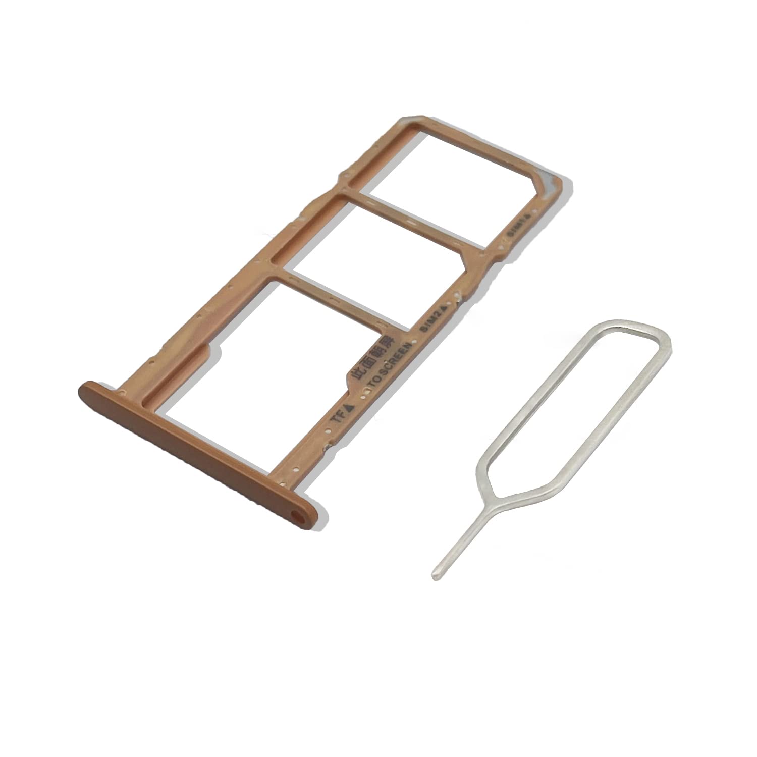 Eonpam Original DUAL SIM Card Slot Tray Holder Replacement for (Huawei Y5 2019) Incl SIM Pin (Brown)