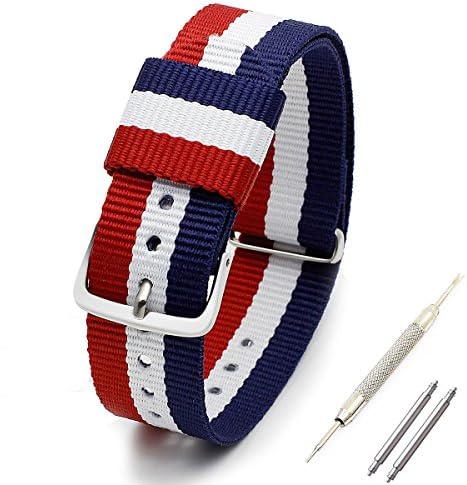 Nato Strap Canvas Fabric Nylon Watch Straps with Stainless Steel Buckle Watch Bands Width18mm 20mm (20mm, 003)