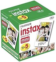 Fujifilm Instax Mini Instant Film, 10 Sheets×5 Pack(Total 50 Shoots)