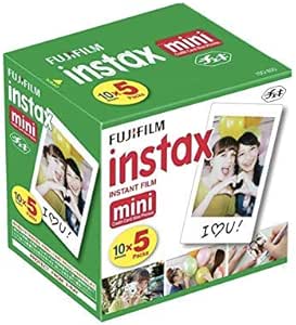 Fujifilm Instax Mini Instant Film, 10 Sheets×5 Pack(Total 50 Shoots)