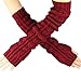 Vovotrade Winter Wrist Arm Hand Warmer Knitted Long Fingerless Gloves (Red-C)