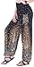 CandyHusky Elastic Waist Loose Fit Baggy Gypsy Hippie Boho Yoga Harem Pants (Black)