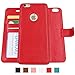 Amovo Vegan Leather 2 in 1 Folio Detachable Wallet Case with Box for  iPhone 6 Plus/6s Plus case - Red