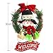 Tinksky Christmas Wreath For Front Door Hang Garland with Santa Claus Snowman Ornaments Natural Rattan Wreath Holiday Door Hanger Wall Car Decoration 30cm (Snowman Style)
