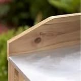 Unibos Aggloz Wooden Potting Table with Hooks & Shelves for Gardening view 2