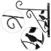 Amagabeli Hanging Plants Bracket 10 inch Outdoor Planter Hooks Hangers Flower Baskets Pot Bird Feeder Hanger for Fence Wall Trees Wind Chimes Lantern Outdoor Indoor Garden Arm 3D Bird Black hook02