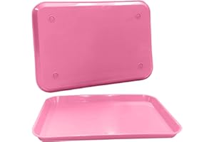Pink Dental Autoclavable Plastic Instrument Set Up Flat Tray (13.25 Inches x 9.75 Inches, Size B) by PlastCare USA