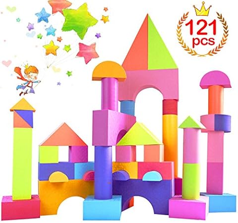 Amazon Kingstar 積み木 Eva素材 ブロック かるくてふんわり 知育玩具 おもちゃ 男の子 女の子 柔らかい つみき 積み木 おもちゃ