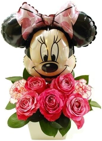 Amazon バルーンフラワー アレンジメント ミニーマウス バルーン 誕生日 花 ギフト フラワー バースディ フラワーアレンジ プレゼント 女性 キッズ お祝い お見舞い 退職 記念日 開店 新築 卒業 入学 フラワーアレンジメント オンライン通販