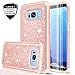 LeYi Compatible with Samsung Galaxy S8 Case with 3D PET Screen Protector [2 Pack] for Girls Women, Glitter Bling Dual Layer Hybrid Heavy Duty Phone Case for Samsung Galaxy S8 TP Rose Gold