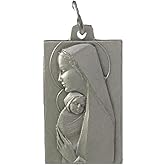 I G J MADONNA WITH JESUS CHILD MEDAL - MADE IN ANCIENT ITALIAN STYLE - 100% MADE IN ITALY
