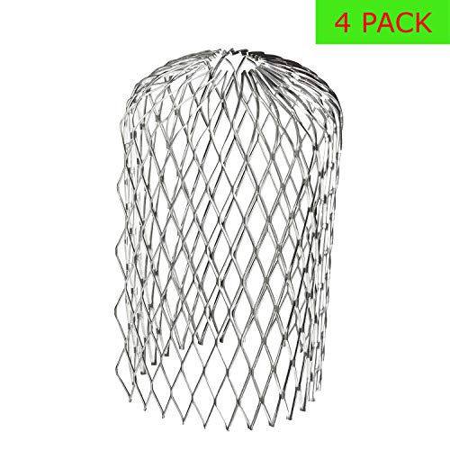 Gutter Guards Expand Aluminum Downspout Protectors for Stopping Blockage Leaves Debris (4 Packs, 3 Inch)