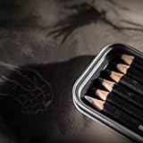 Derwent Charcoal Drawing Pencils Set of 6 with Sharpener Light Medium Dark view 5