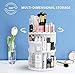 Jerrybox 360 Rotating Makeup Organizer, Adjustable Makeup Cosmetic Storage for Countertop, Large Capacity Make up Caddy Shelf Organizers, Cycle, White