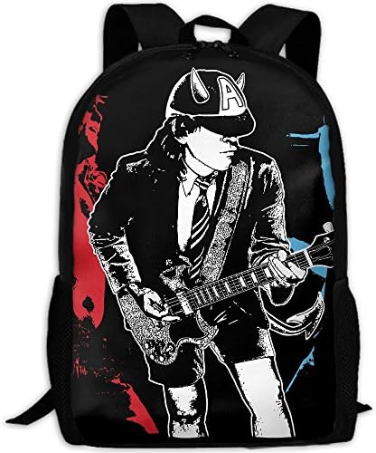 HFIUH5 ACDC Band Rock Cool Printing Backpack School Book Bag Daypack Travel Sports Bag For Unisex
