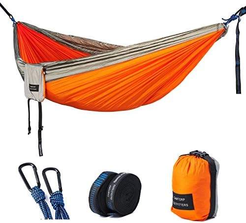 Double Camping Hammock - Lightweight Nylon Portable Hammock with Tree Straps, Parachute Double Hammock For Backpacking/Camping/Travel/Beach/Yard. 118"(L) x 78"(W)