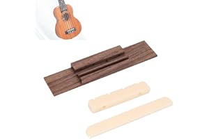 Rosewood Ukulele Bridge Nut and Saddle - 4 String Ukulele DIY and Repair Parts