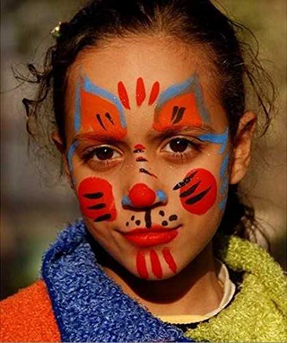 Face Painting Kits, 15 Colors 40 Stencils 2 Brushes, Water Based Paints Non-Toxic Safe for Kids, Ideal for Halloween Body Makeup Party Supplies