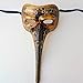 Venetian Masquerade Resin Mask Mens Long Nose Beak Music Note Mardi Gras Carnival (Black)
