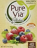 PureVia Zero Calorie Sweetener, 40-Count Packets (Pack of 4)