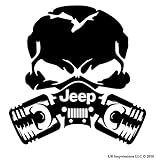 UR Impressions Blk Jp Piston Gas Mask Skull Decal Vinyl Sticker Graphics for Jeep 4x4 Grand Cherokee Wrangler Renegade SUV Wall Window Laptop|Black|5.5 Inch|URI028-B