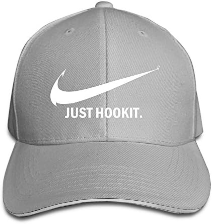 Just Hook It Fishing Snapback Cap Fitted Baseball Caps Ash