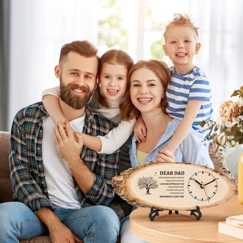 BeauGift Dad Gifts for Fathers Day from Daughter Son, Dad Birthday Gifts for Daddy, Wooden Clock Birthday Gift Idea for Father, Fathers Day Present from Child to My Daddy