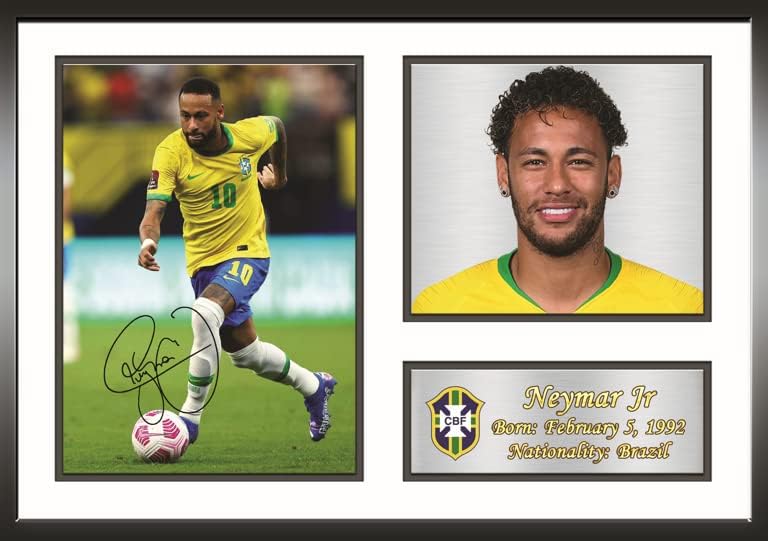 Photographs - Wuka Brazil Brasil No.10 Player Footballer Soccer Football Pre-Printed Signature Autograph Mounted Photo Display Gift