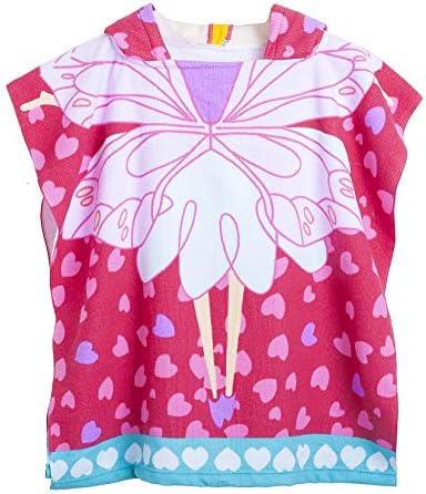 Kids Hooded Beach Bath Towel for Age 2-7 Years - Swim Pool Coverup Poncho Cape Multi-use for Bath/Shower/Pool/Swim 24" x 48"(Flower Fairy)