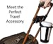Freehand Luggage Travel Cup Holder – Self Leveling Hands Free Drink Caddy – Fits Roll On Suitcase Handles - Holds 8 – 24 Ounce Coffee Cups or Up To 1 Liter Water Bottles …