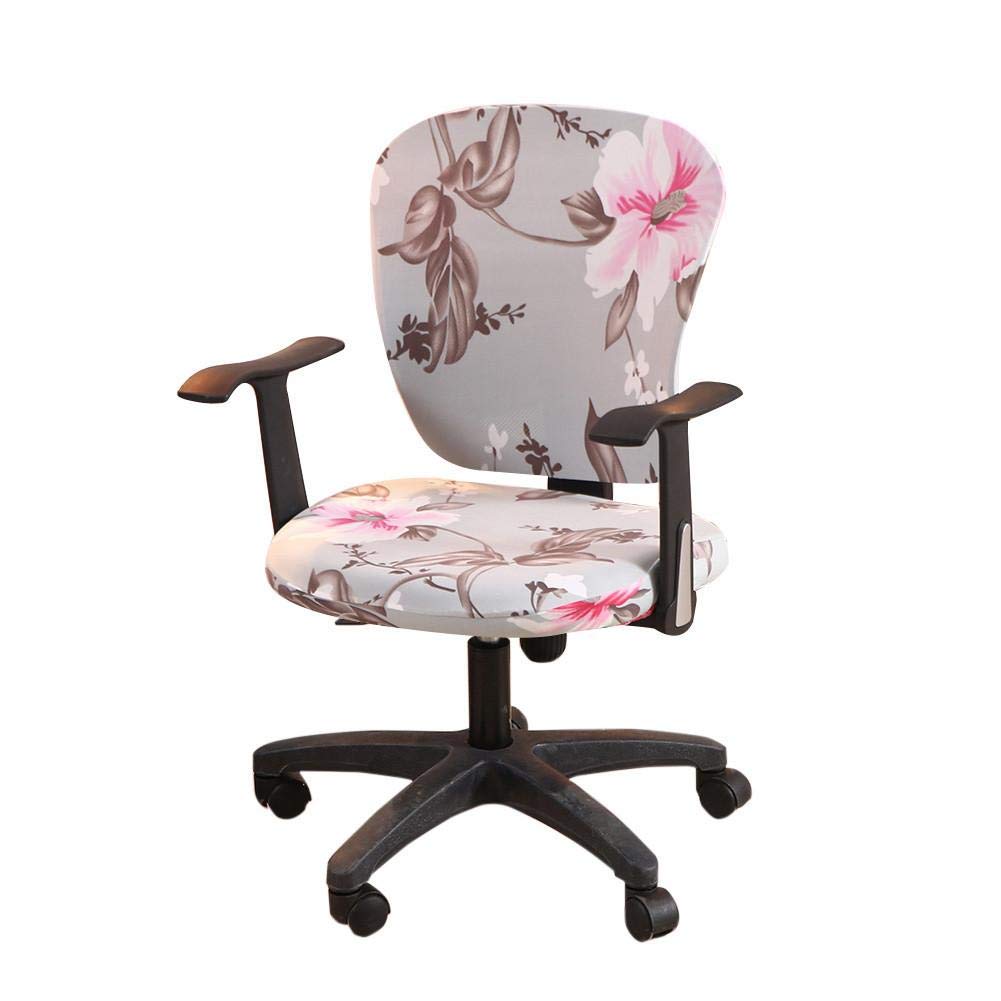 wonderfulwu Stretch Chair Covers Spandex Office Computer Chair Cover Removable Washable Rotate Swivel Chair Protective Covers