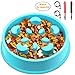 Keethem Slow Feed Dog Bowl, Bloat Stop Dog Bowl Slow Feeder No Chok Anti-Gulping Dog Feeder, Come with 2pcs Ultrasonic Dog Whistle to Stop Barking for Large Medium Small Dogs（Blue）