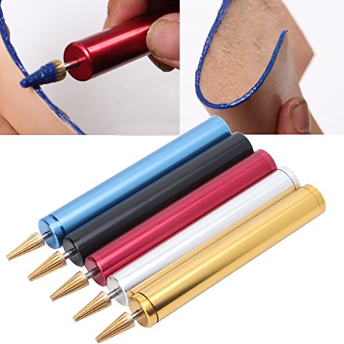Hacloser DIY Leather Craft Edge Dye Oil Pen Applicator Brass Head Hand Treatment Tools (Black)