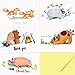40 Animal Thank You Cards - With Yellow Envelopes
