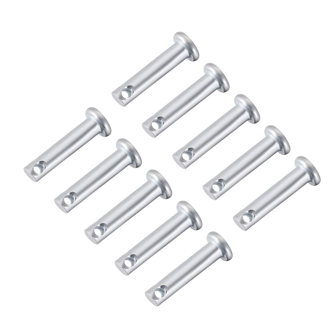 sourcing map Single Hole Clevis Pins,5mm x 20mm Flat Head Zinc-Plating Steel 10 Pcs