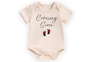 hrcfbk Pregnancy Announcement Baby Bodysuit Coming Soon Romper Newborn Infant Reveal Idea&Surprise Gift