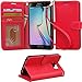S6 Case, Arae Samsung Galaxy S6 Wallet case,[Wrist Strap] Flip Folio [Kickstand Feature] PU Leather Wallet case with ID&Credit Card Pockets for Samsung Galaxy S6 (Hotpink)