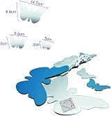 SwirlColor Butterfly Mirror Wall Stickers 36pcs Acrylic 3D Silver view 7