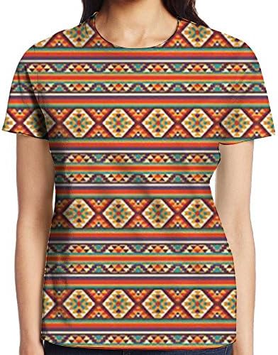 WuLion Ethnic Graphic Llustration Aztec Design Women's 3D Print T Shirt XXL White